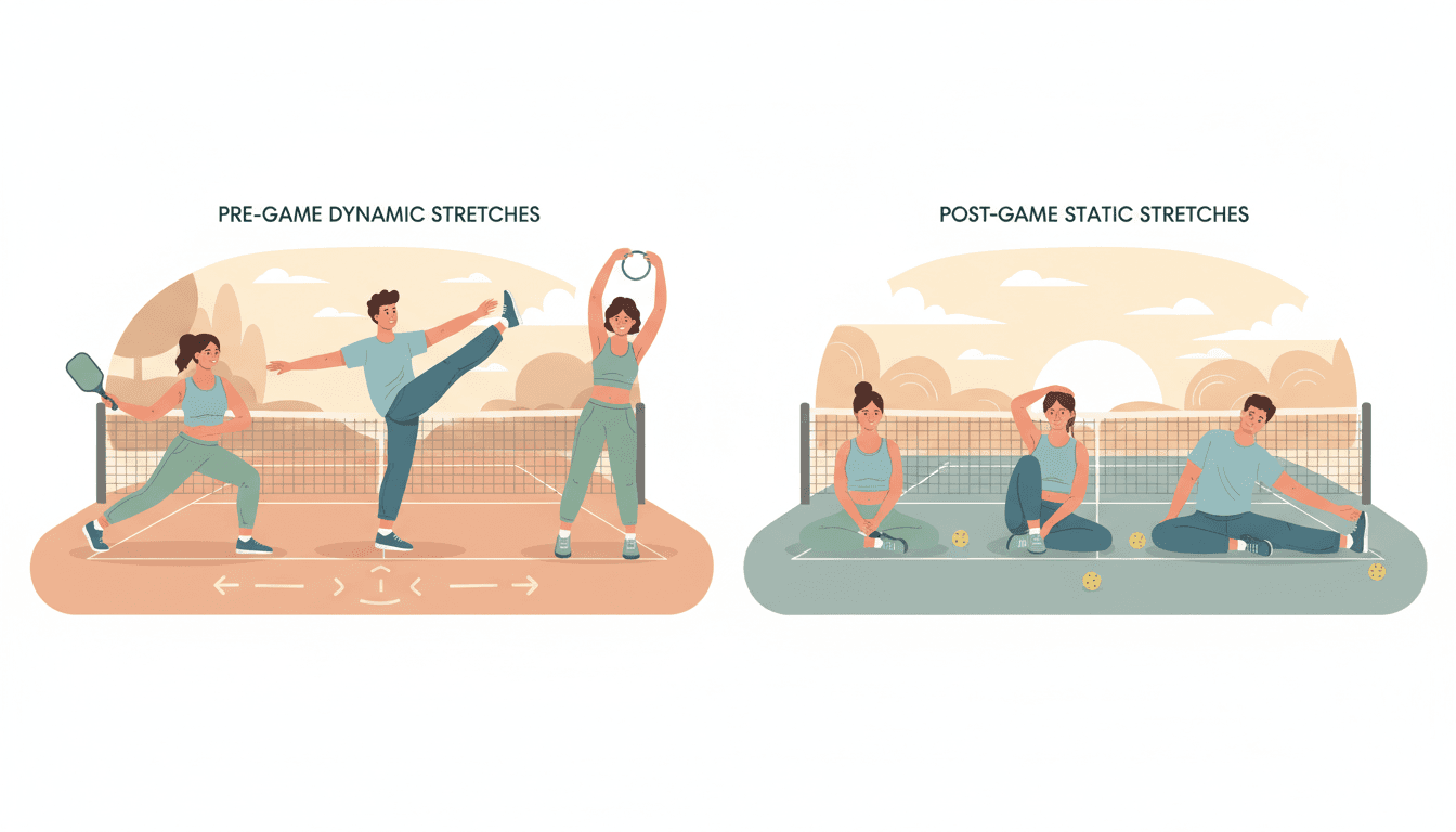 ピックルボール前後のストレッチ・ウォームアップ完全ガイド｜怪我予防と柔軟性アップ【2026年版】