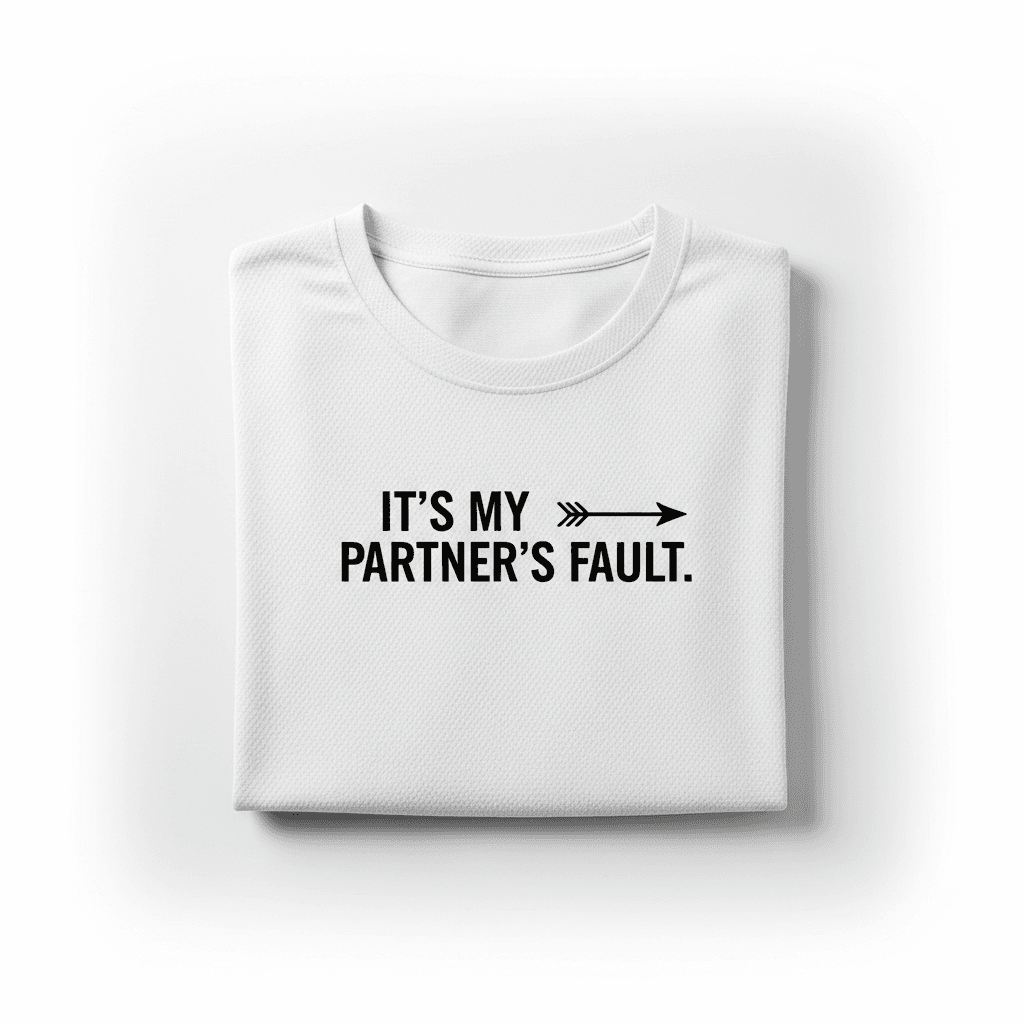 IT'S MY PARTNER'S FAULT.