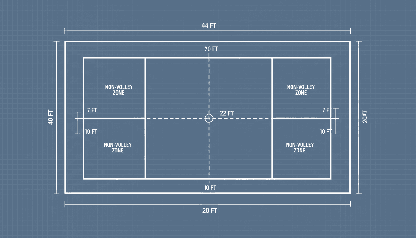 ピックルボール コートのサイズ・寸法と設営方法